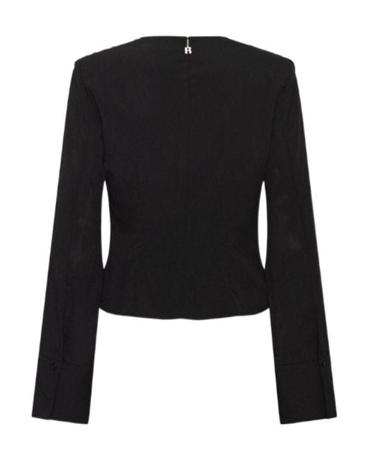 ROTATE BIRGER CHRISTENSEN Black Draped Blouse