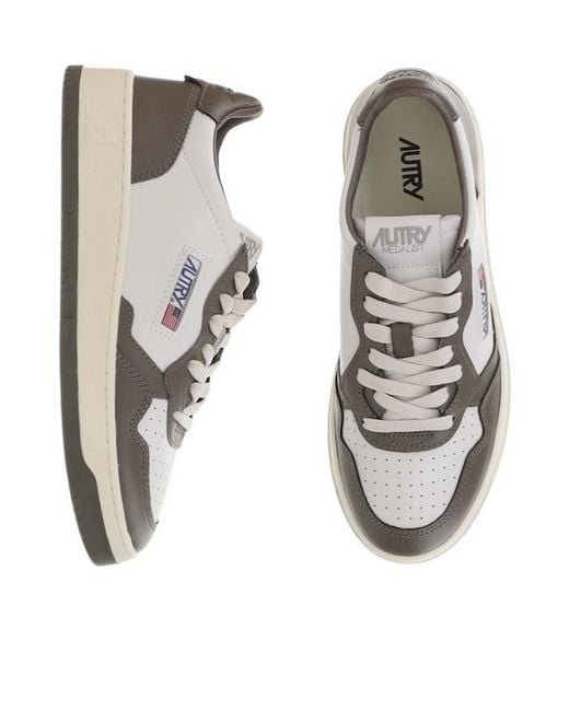 Autry White Medalist Bicolor Low-Top Sneakers for men