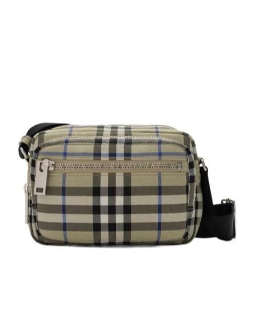 Burberry Green Check Crossbody Bag for men