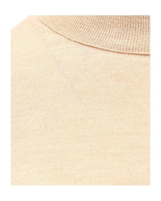 Aspesi Natural Mock-Neck Knitted Sweater