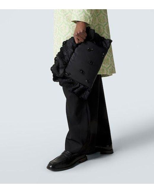 Simone Rocha Black Pillowcase Embellished Clutch for men