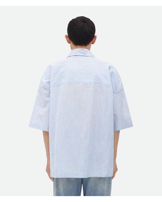 Bottega Veneta White Bv Embroidered Check Overshirt for men
