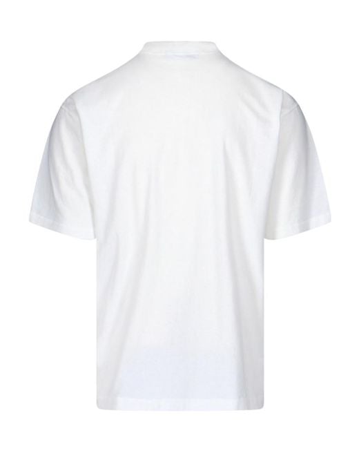Stone Island White Embroidered-Logo Cotton T-Shirt for men