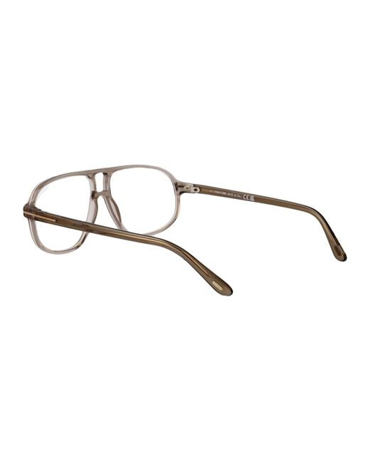 Tom Ford Metallic Eyewear Aviator Frame Glasses for men
