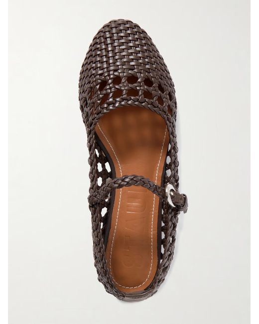 Staud Brown Nell Woven Ballet Flats