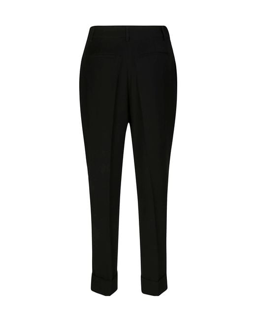 P.A.R.O.S.H. Black Pleat-Detail Trousers