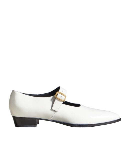 Bally White Gerwin Mary Jane Flats