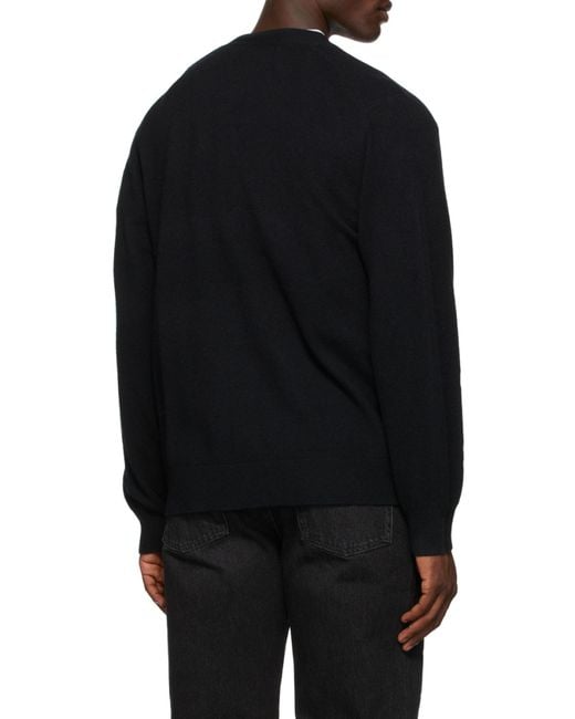Acne Black Logo Patch Knitted Cardigan for men