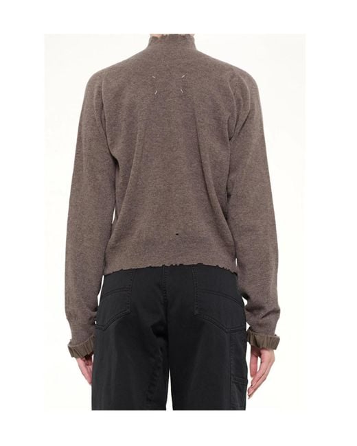 Maison Margiela Brown Lived-In Knitwear Turtleneck