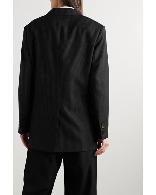 The Row Black Lapel Long-Sleeved Suit Coat
