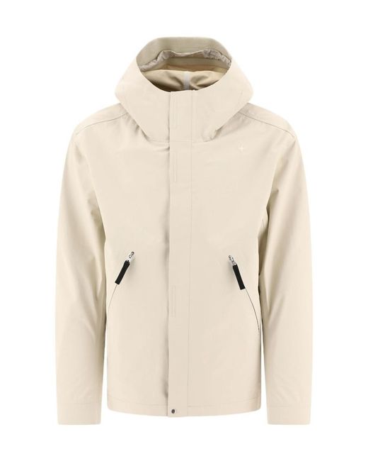 Stone Island Natural Stellina_3L Long-Sleeved Hooded Windbreaker for men