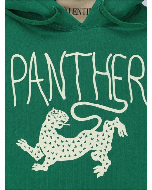 Valentino Green Animal Printed Drawstring Hoodie for men