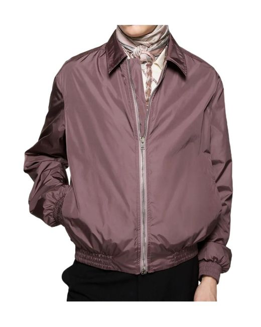Acne Purple Logo-Print Zip-Up Lightweigt Jacket for men