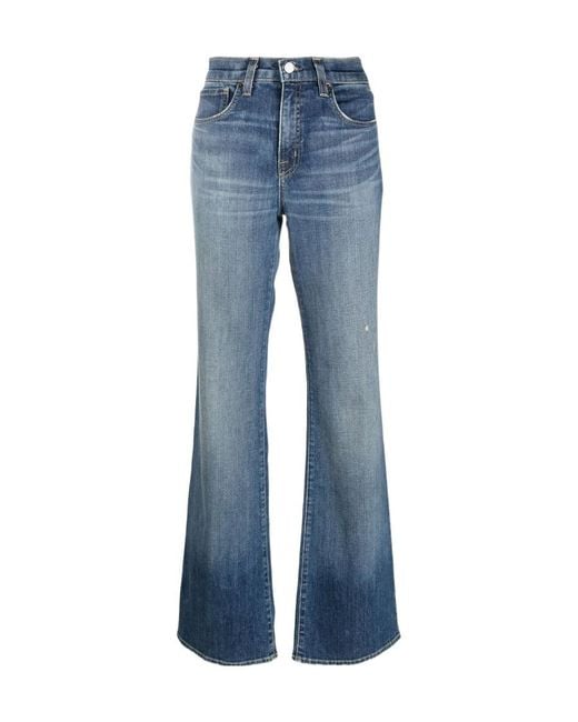 Nili Lotan Blue Faded Bootcut Jeans
