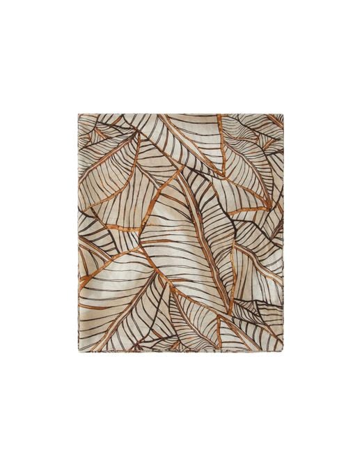 Brunello Cucinelli Metallic Leaf-Print Wrap Skirt