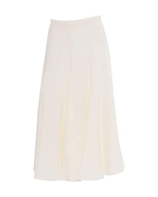 Fabiana Filippi White Flared Cut Midi Skirt
