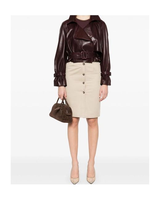 Anine Bing Natural Button-Down Skirt