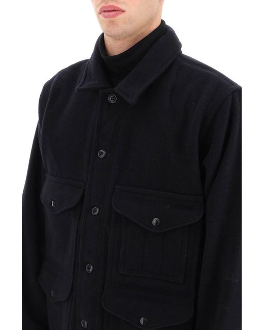 Filson Black Mackinaw Wool Jacket for men