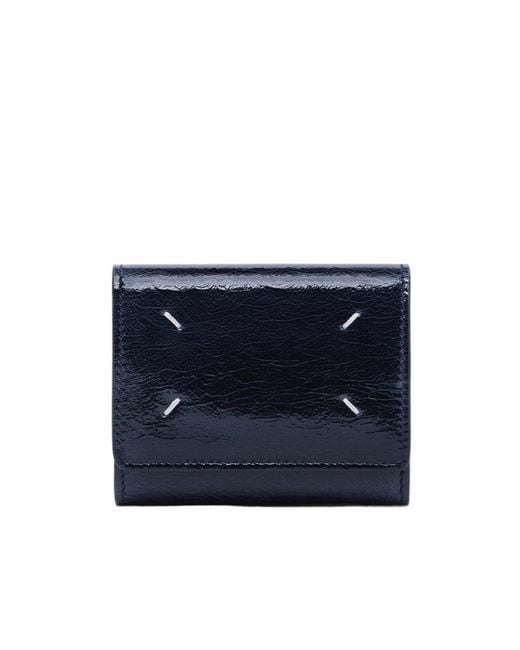 Maison Margiela Blue Textured Leather Wallet for men