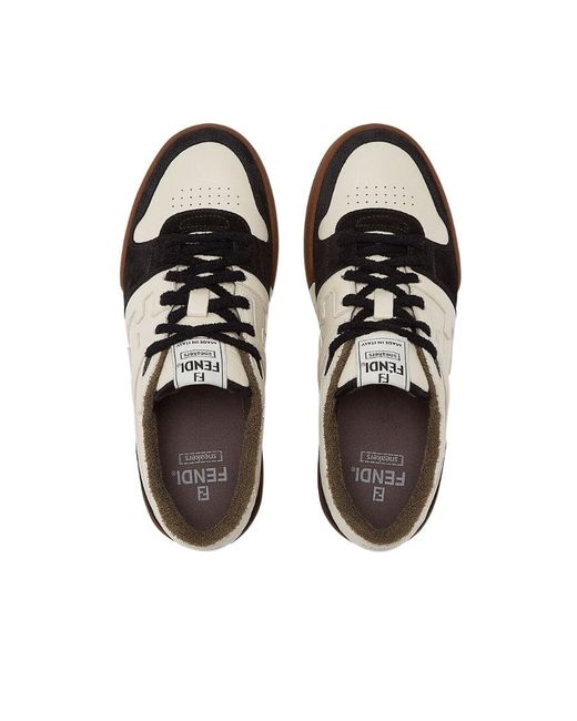 Fendi Brown Match Low Top Suede for men