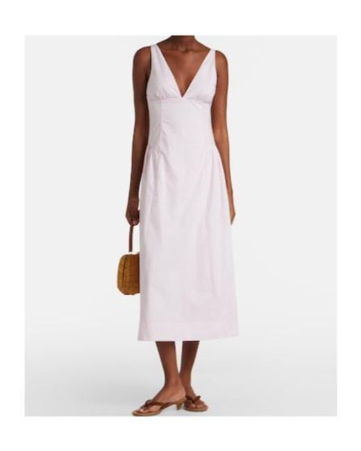 Posse Pink Lindie Cotton Poplin Midi Dress