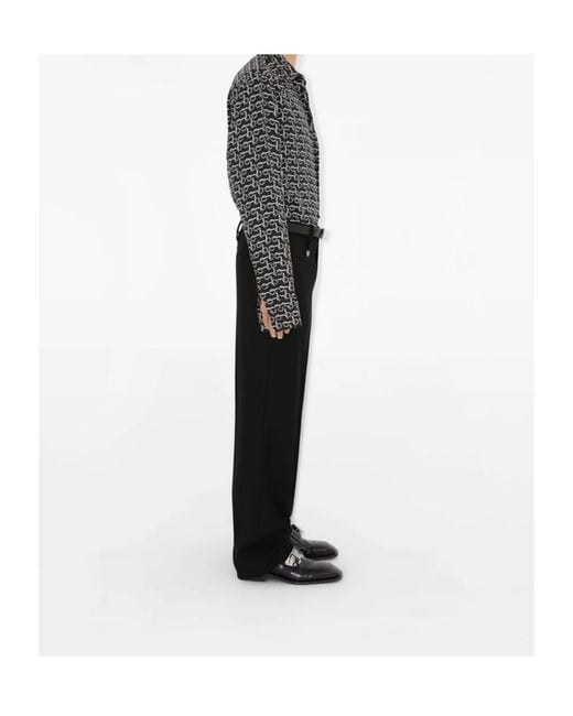Burberry Gray B-Line Allover Graphic Printed Shirt for men