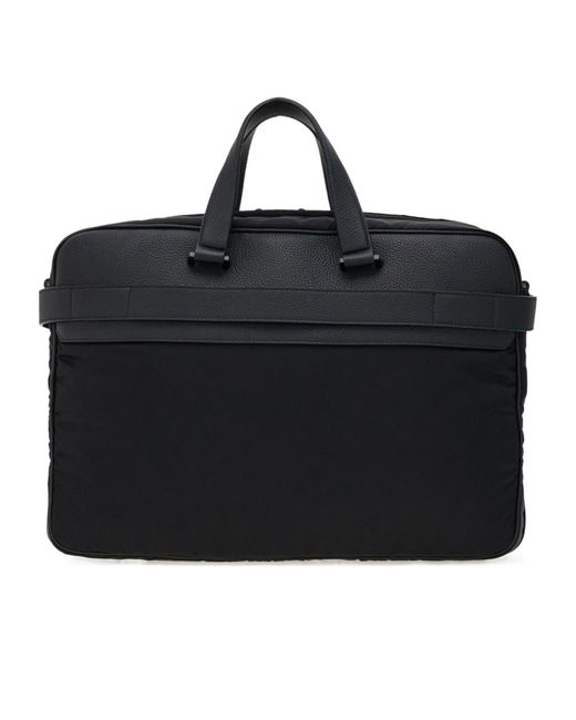 Ferragamo Black Gancini-Motif Laptop Bag