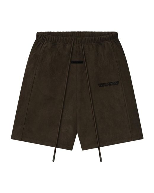 Fear Of God Brown Relaxed Suede-Effect Drawstring Shorts for men