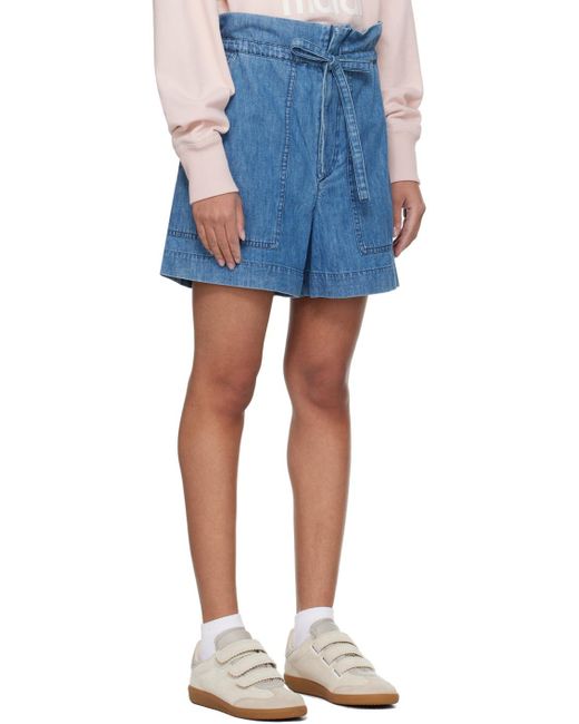 Isabel Marant Blue Isabel Marant Étoile Drawstring Denim Shorts