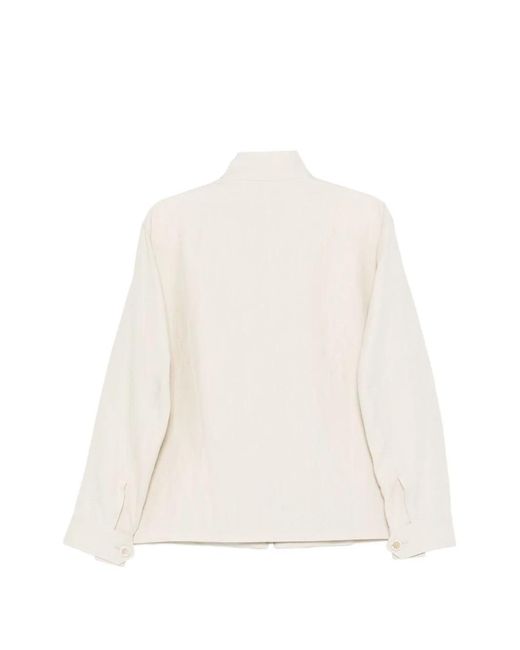Lardini White Zip Linen Jacket for men
