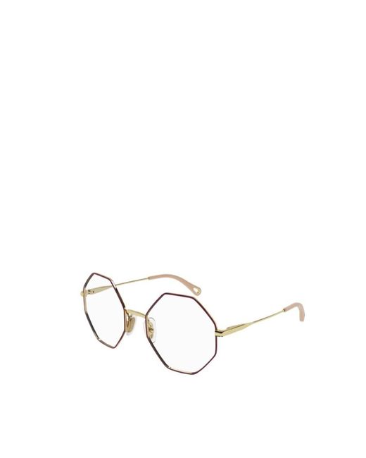 Chloé White Geometric-Frame Glasses