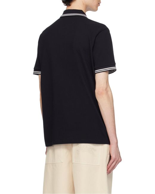 Moncler Black Logo Patch Short-Sleeved Polo Shirt for men