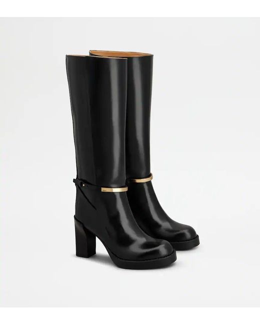 Tod's Black 80Mm Leather Boots