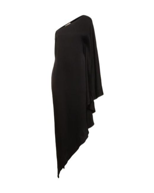 Alexandre Vauthier Black One Shoulder Draped Satin Long Dress
