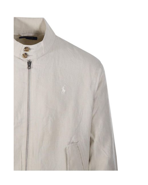 Polo Ralph Lauren Gray Stand-Collar Windbreaker Jacket for men