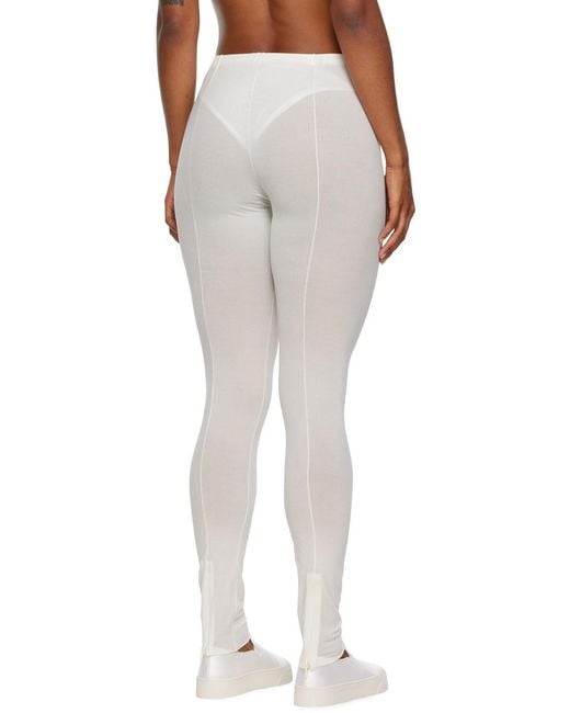 The Row White Fraidy Stretch Jersey Leggings