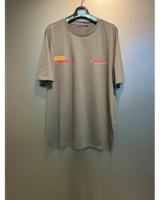 Prada Green Round Neck T-Shirt for men