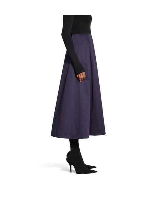 Balenciaga Purple Flared Midi Skirt