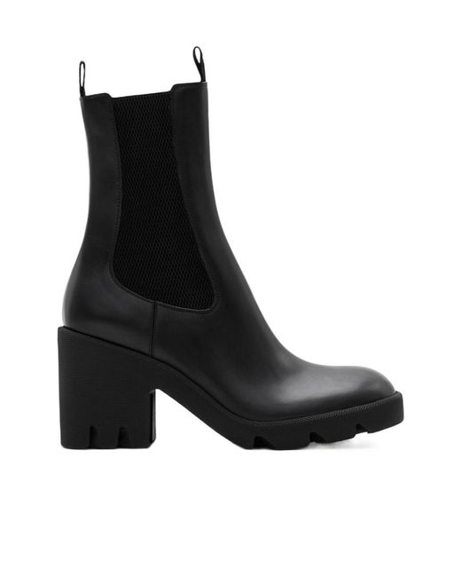 Burberry Black Elasticated-Panelled Slip-On Boots