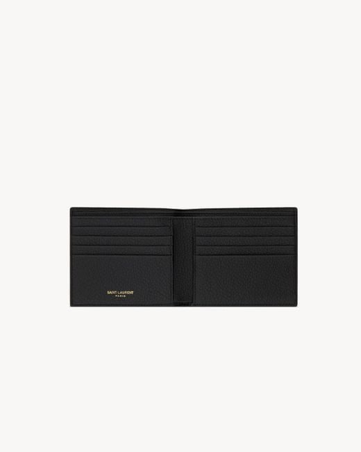 Saint Laurent Black Tiny Cassandre East/West Wallet for men