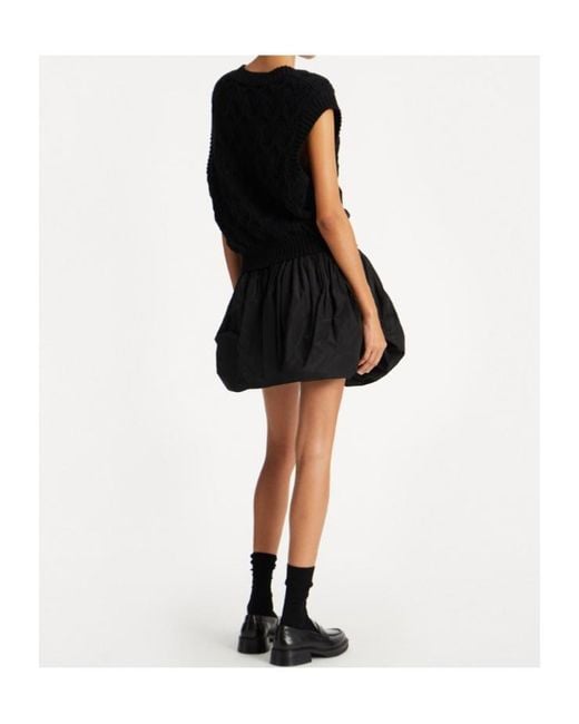 ROTATE BIRGER CHRISTENSEN Black Mini Balloon Skirt