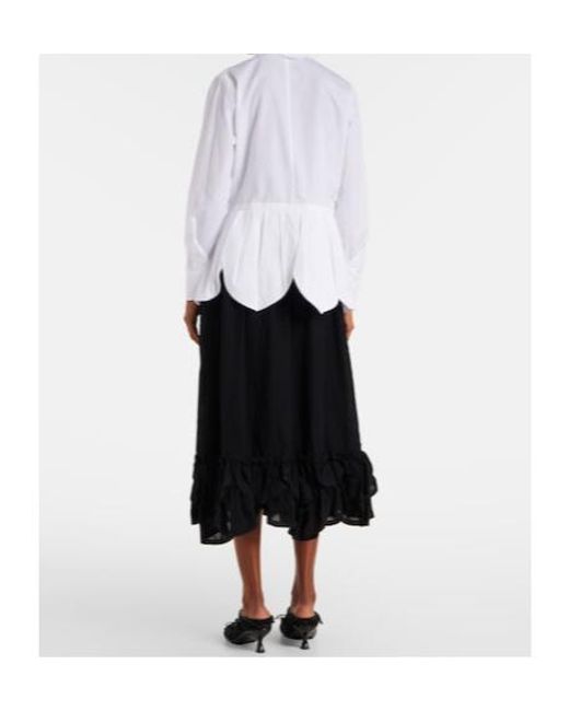 Comme des Garçons White Gathered Cotton Shirt
