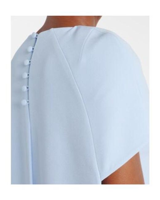 Safiyaa Blue Shawl Crepe Dress
