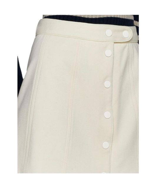 A.P.C. White Buttoned A-Line Mini Skirt
