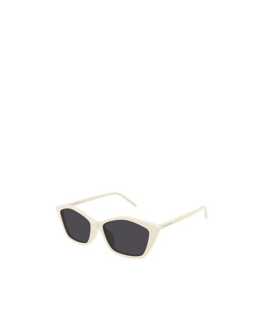 Saint Laurent White Eyewear Cat-Eye Frame Sunglasses