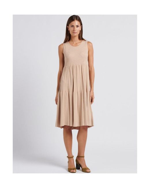 Weekend by Maxmara Natural Round-Necked Horn Dress