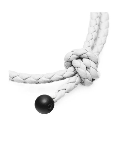 Bottega Veneta White Braided Knot Bracelet