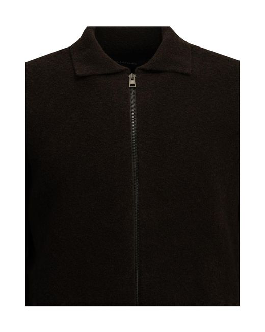 Tagliatore Black Long-Sleeve Zip-Up Cardigan for men