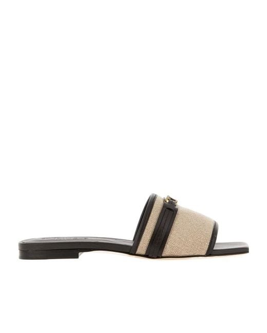 Tod's White Logo Plaque Sandals