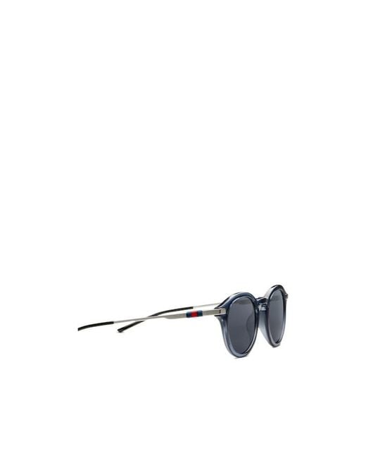 Gucci Blue Round Frame Sunglasses for men